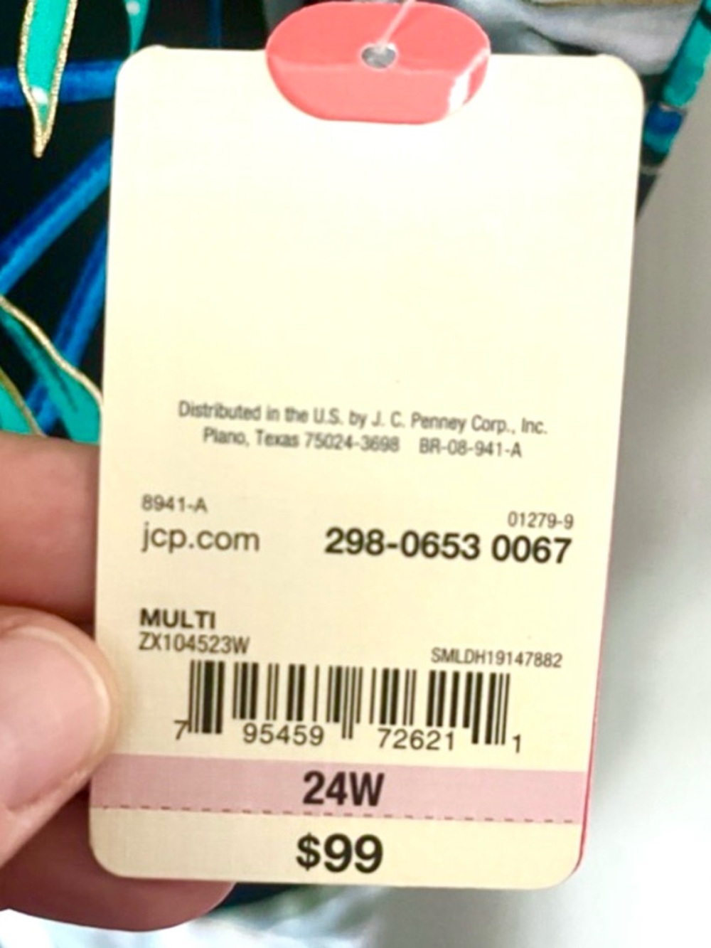 St. John's Bay Women’s Navy Teal Tropical Leaf One-Piece Swimsuit Size 24W NWT - Picture 9 of 10